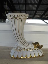 VASE Porcelaine ANGLAISE  COALPORT  BLANC et Or mat 16 cm haut