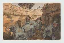 Par GABARD . La Marmite . Poilus dans les tranchées CPA 1111