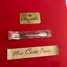 FOURCHETTE  GÂTEAU CHRISTOFLE FRANCE RU 16 CM  METAL ARGENTE NEUVE BLISTER FER