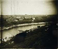 PARIS Vue aérienne prise depuis la Tour Eiffel Photo Plaque c1910 Vintage §n8