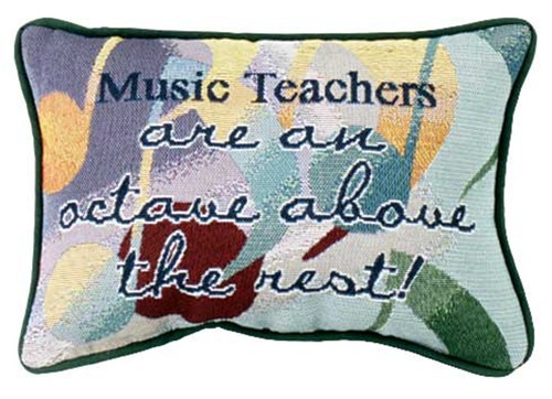 Music teacher pillow - music,