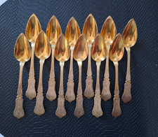 12 Cuillères Argent Vermeil Fin 19 ème Siècle