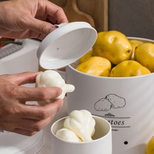 (Blanc) 3PCS Pomme De Terre Oignon Bac De Stockage Acier Au Carbone Pommes