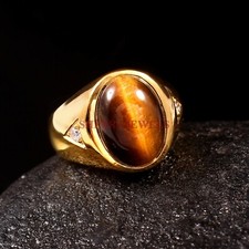 Naturel Tigre Eye Gemme Avec