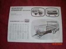 ANCIEN  PROSPECTUS   PUBLICITAIRE   REMORQUE  EPANDEUR  AGRIRHONE  CARRARO    F