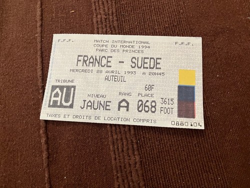 Billet ticket match - billet/ticket, equipe