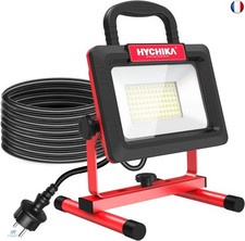 100W Projecteur Chantier LED, HYCHIKA 12,000LM Lampe Chantier avec Prise
