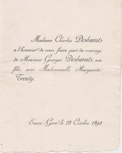 1891 faire part mariage - faire-part,
