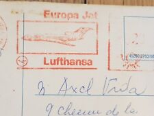 1x carte postale aviation. Boeing 737 City Jet. Oblitération Lufthansa Vol 