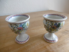 DEUX COQUETIERS FAIENCE GIEN DECOR CORNES D ABONDANCE Lot 2.