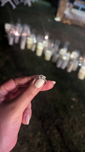 Bague solitaire blanc 18 - bague,