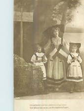 CP PATRIOTIQUE ALSACIENNE ET ENFANTS DRAPEAUX - 50491