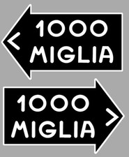 1000 MILLE MIGLIA RACING  2 X AUTOCOLLANTS STICKER 10cm  MD062