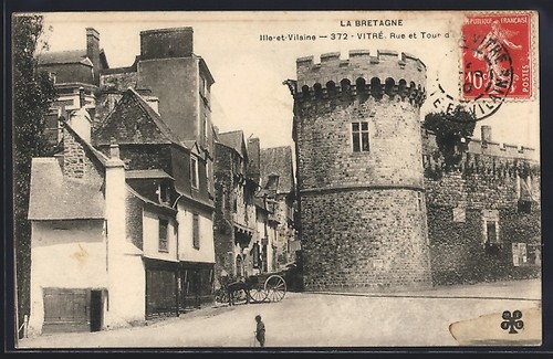 Cpa vitré rue - vitré,, tour