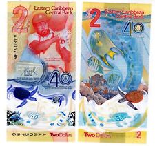 Caraïbes EAST CARIBBEAN 2 Dollars 2024 POLYMER COMMEMORATIVE 40th TORTUE  Neuf