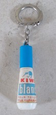 Ancien porte clefs clés vintage Cirage KIWI BLANC plastique 1980s France