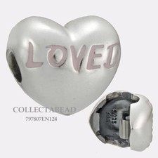 Authentic Pandora Sterling Silver Loved Enamel Clip 797807EN124 Valentine's 2019