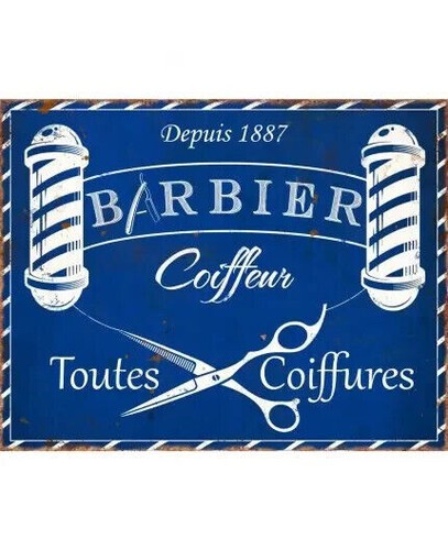 Plaque métal vintage barber