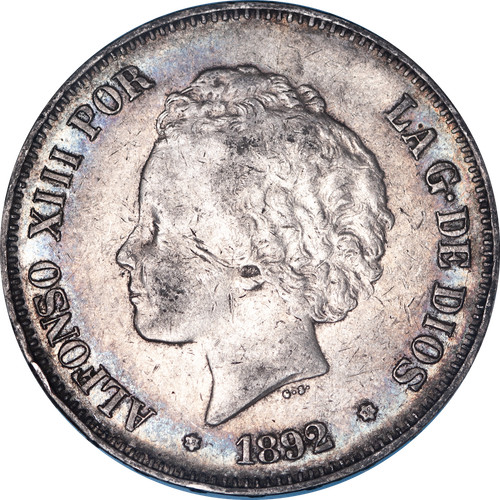 Pesetas alphonse xiii 1892 - 5,