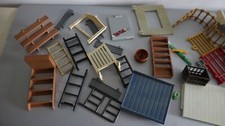 lot playmobil en vrac BARRIERE ECHELLE ESCALIER PORTILLON TOIT NICHE CASSEROLE 2