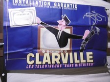 AFFICHE  TV CLARVILLE  DECO SYMPA  DESIGN  ANNEES 1950