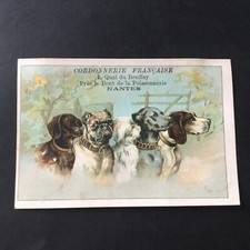 Chiens Chromo Ancien Cordonnerie Française Nantes XIXè Dogs Scrap