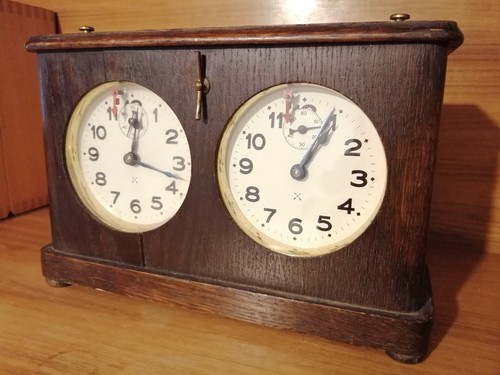Rare ancienne pendule - pendule, d'echecs