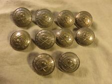 10 Boutons de  sapeurs pompiers aux haches croisées 3ème république 23mm