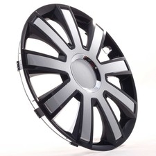 4x Enjoliveurs de jante 15 pouces Couvre-roues "Flash III" schwarz / silber pour