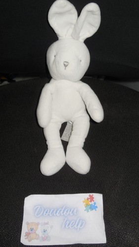 Doudou peluche lapin blanc - lapin,