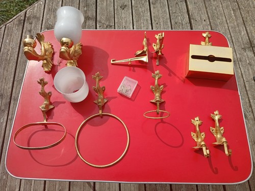 Lot salle bain laiton doré - salle,