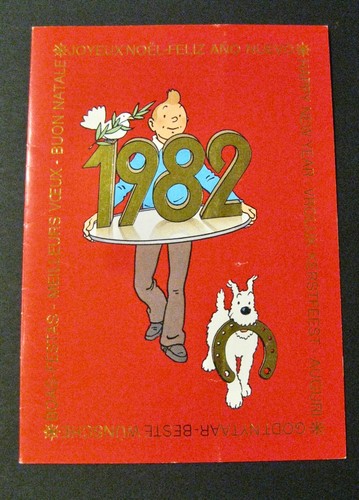 Hergé carte voeux signée - de,
