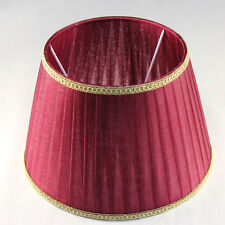 Abat-Jour En Plisse Organza Bordeaux 25 CM Avec Corde Or Pour Lumi