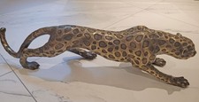 sculpture guepard bronze patine dorée 83 cm 10kilos très bon état