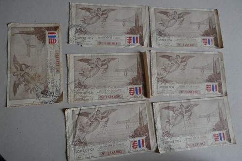 1934 billets loterie - 1934, colonie