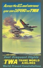 TWA AVION CONSTELLATION Rf654 - POSTER HQ 40x60cm d'une AFFICHE VINTAGE