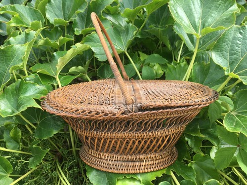 Ancien rare panier vannerie - ancien,
