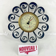 ➜BAROMÈTRE THERMOMÈTRE EN MÉTAL ancien vintage instrument météo anéroïde France