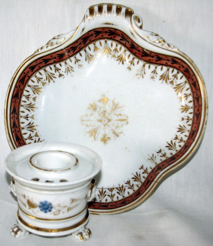 Paris porcelain inkwell - paris, porcelain,