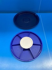 TUPPERWARE PLATEAU Plat de Service APERITIF 3 COMPARTIMENTS BLEU VINTAGE