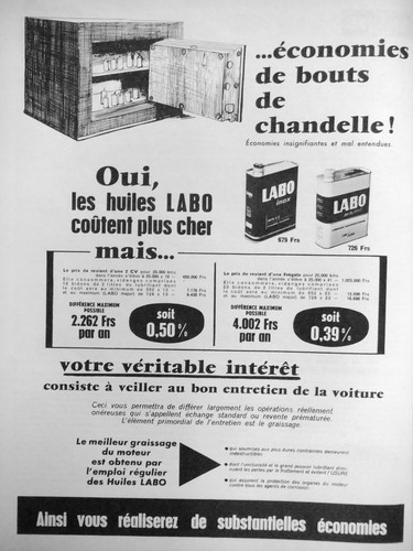 Publicité huiles labo - labo, le
