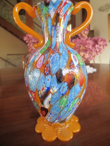 Vase verre murano millefiori - *vase,