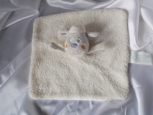Doudou mouton blanc carré - doudou, blanc,