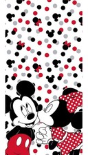 Minnie et Mickey, Serviette de Bain Enfant Imprimé 100% Coton, LOVE, Drap de pla