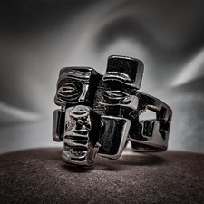 Bague art abstrait homme
