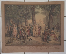 Un Incident Aux Champs Élysées Directoire Lithographie 1914 Leray