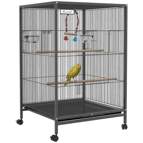 Cage oiseau sur pied roulettes - cage,