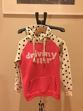Super Cute Japanese Polka Dot Pink Hoodie With Hood Sweater Shirt One Size