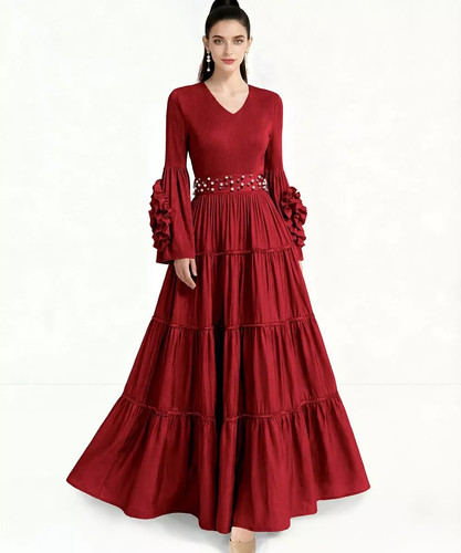 Robe femme rouge - rouge, long