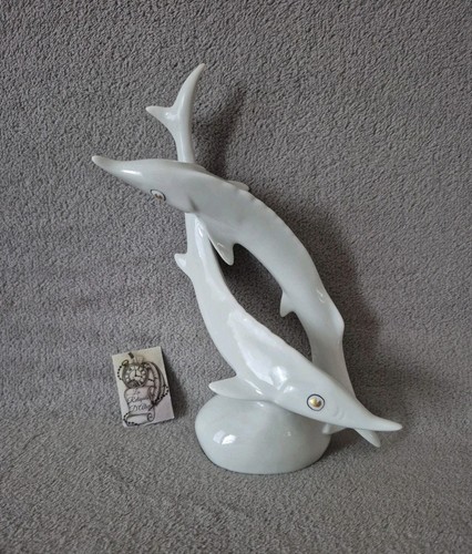 Statue poissons porcelaine - en,